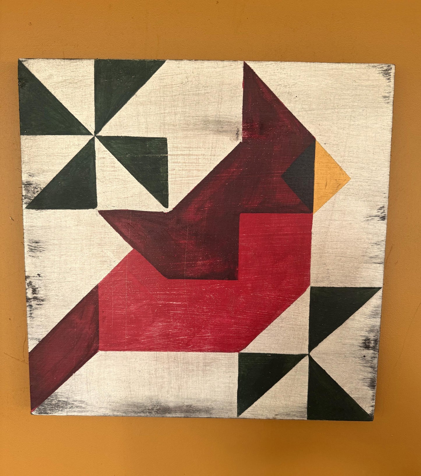 Cardinal Barn Quilt Wall Art 12 in x 12 in