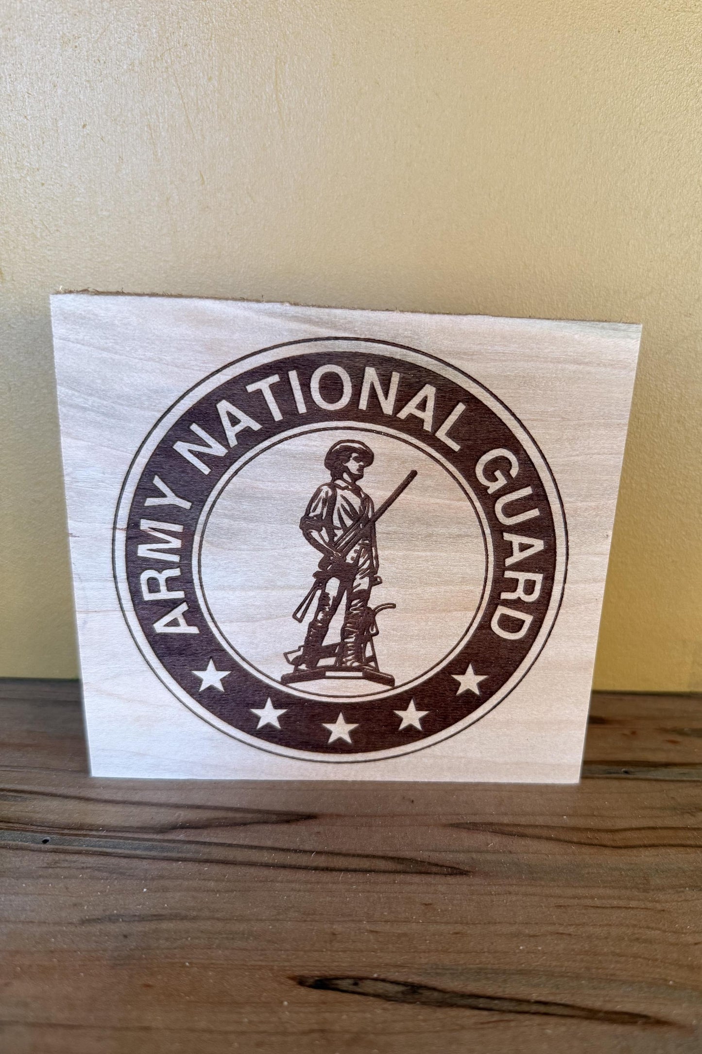Army National Guard Wood Shelf Decor