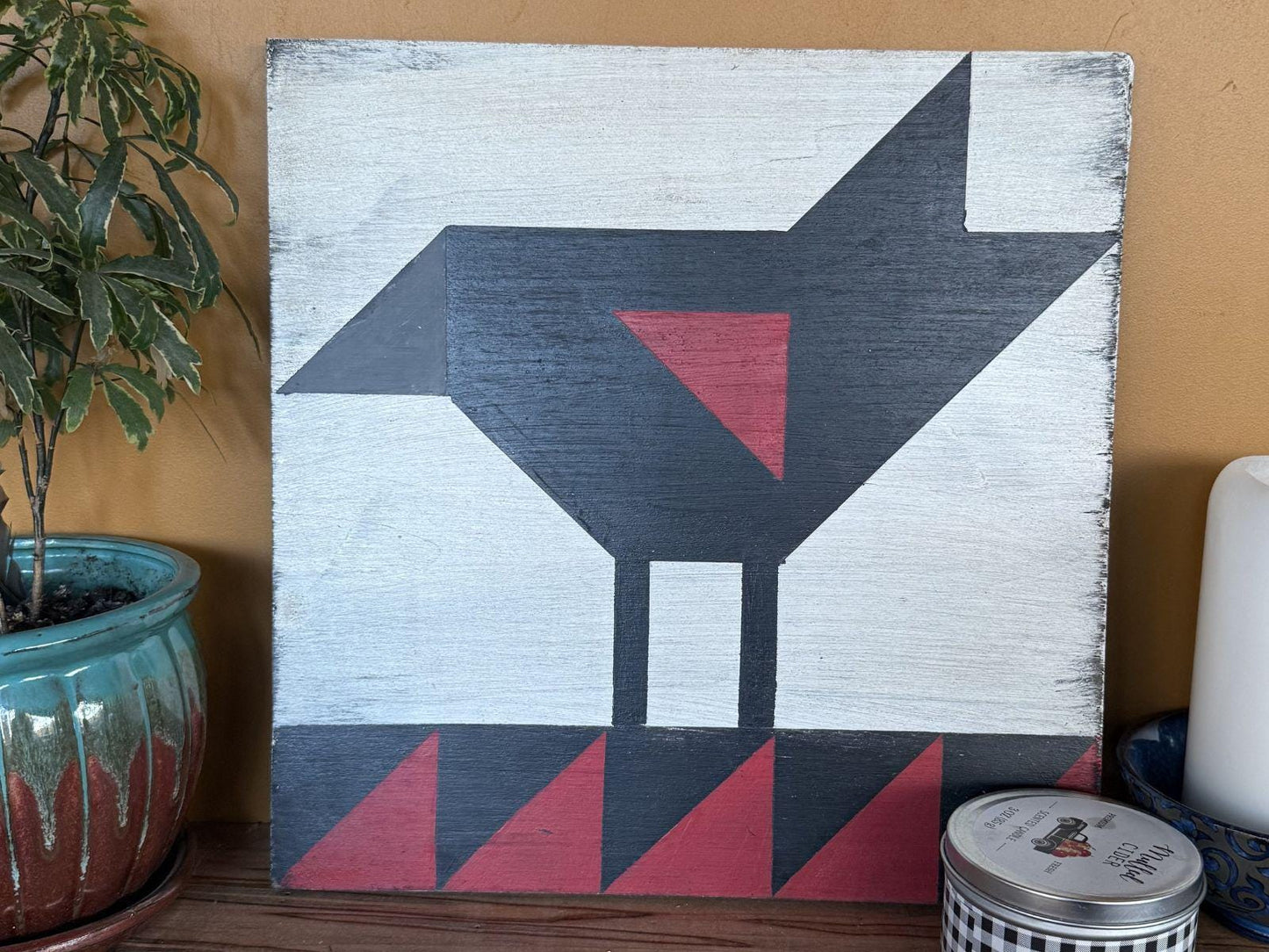 Redwing Blackbird Barn Quilt 12 in x 12 in