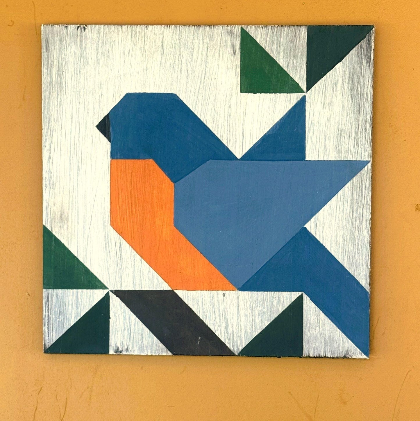 Bluebird Barn Quilt Wall Art 12 in x 12 in