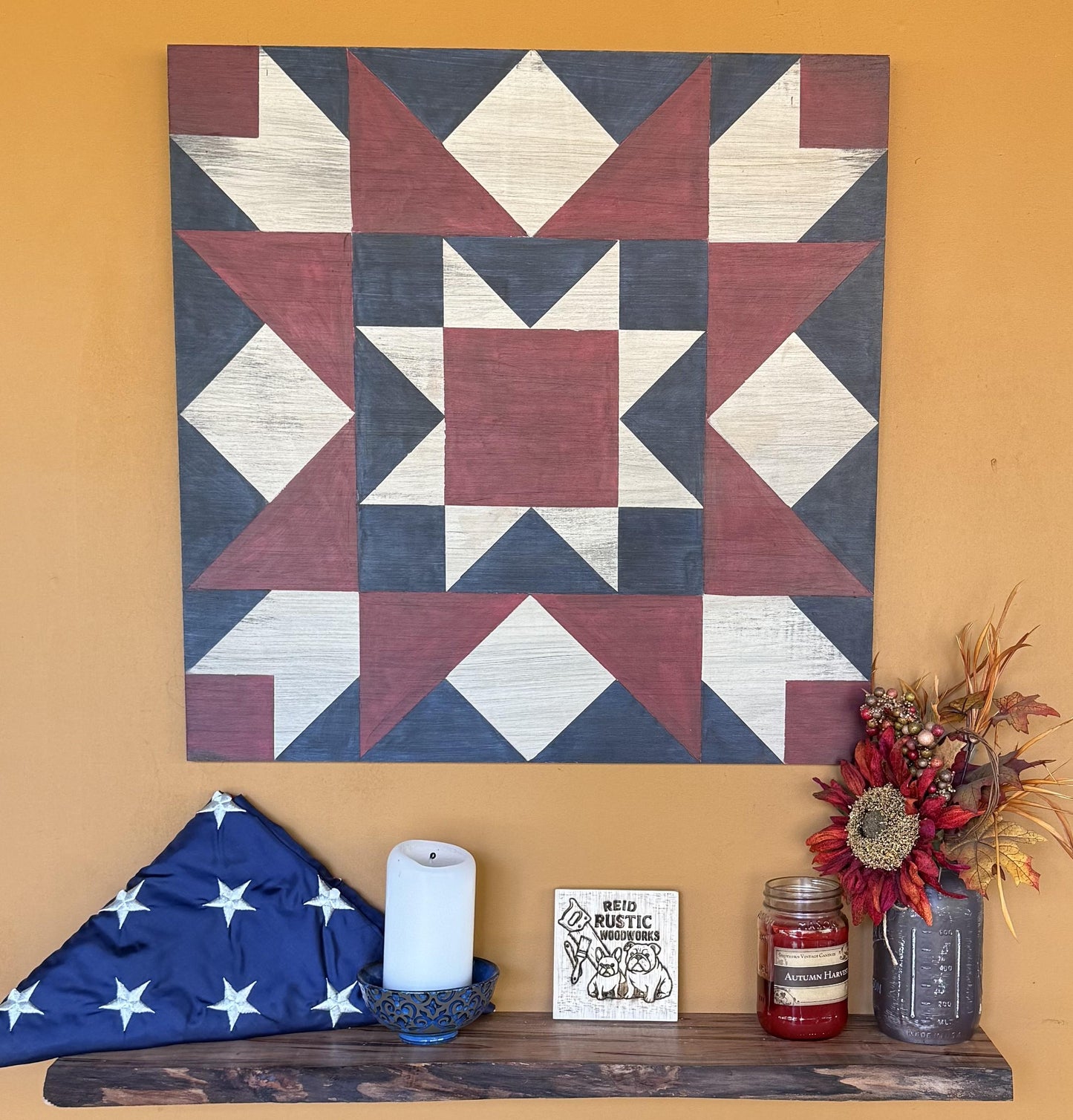 Patriotic Barn Quilt 24 in x 24 in