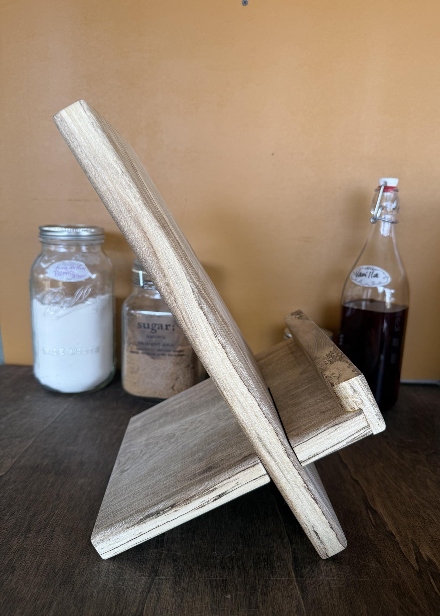 Cookbook Stand and/or iPad Holder with charging slot and foldable (Hackberry)