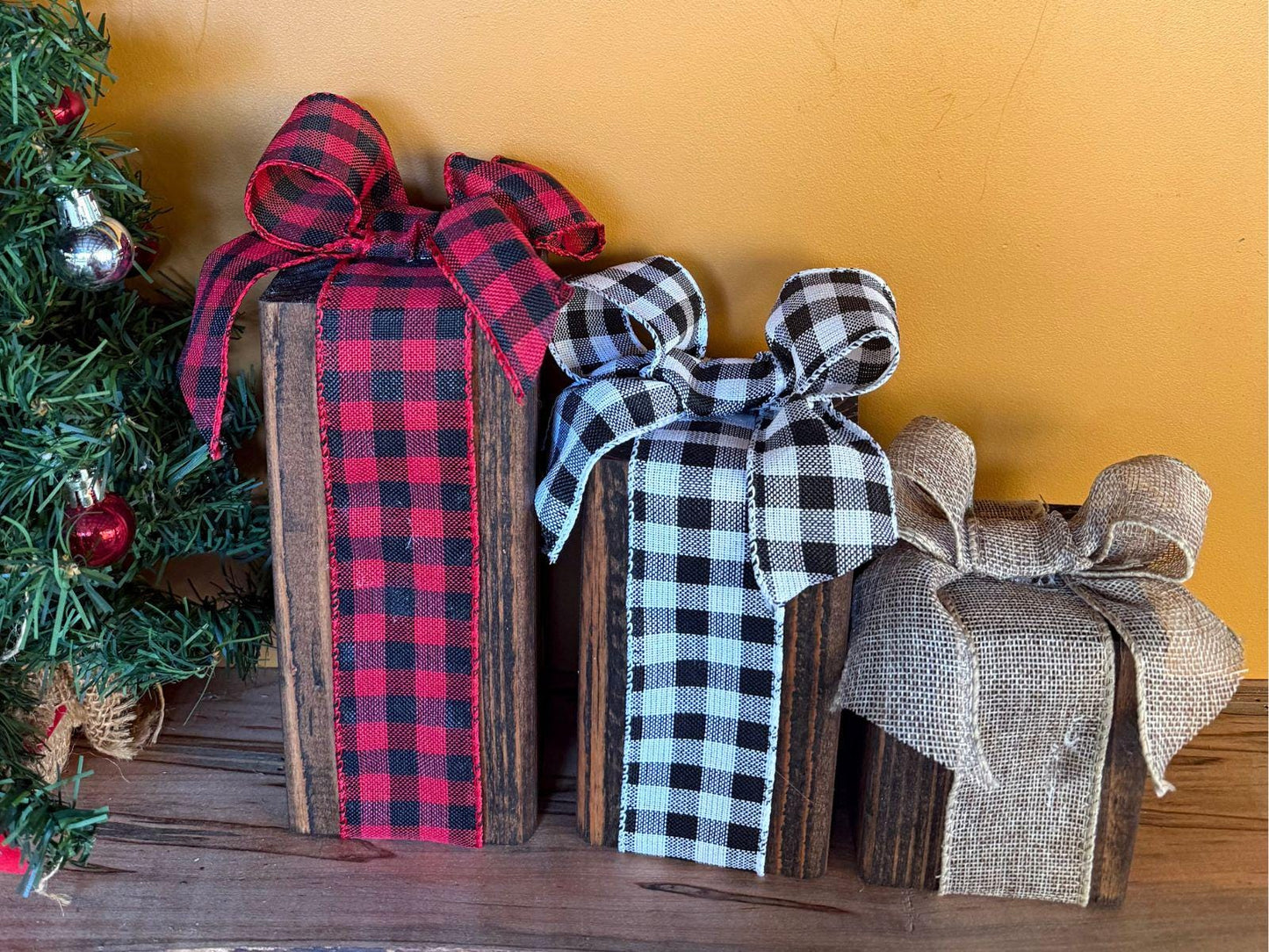 Christmas Rustic Wooden Gift Box Set