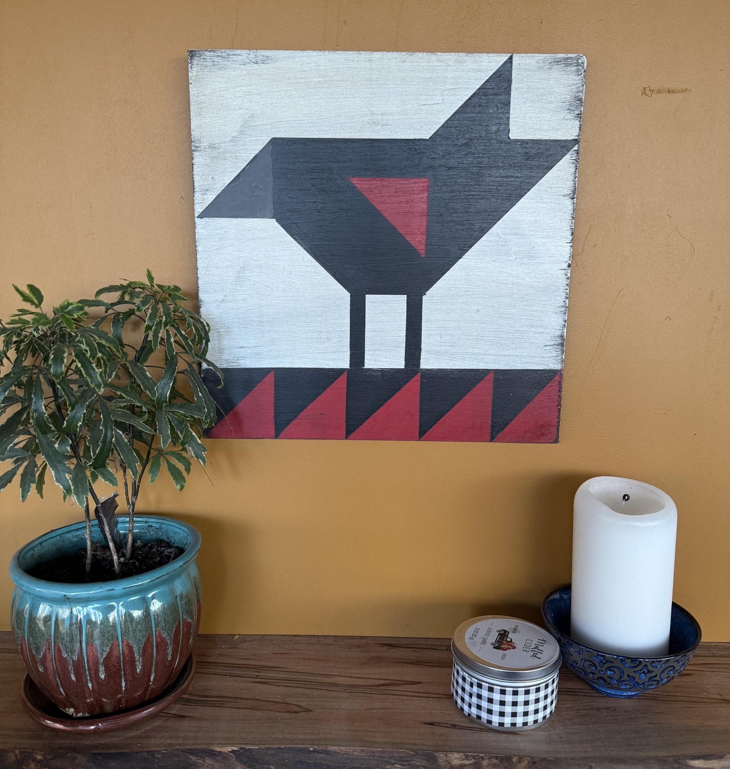 Redwing Blackbird Barn Quilt 12 in x 12 in