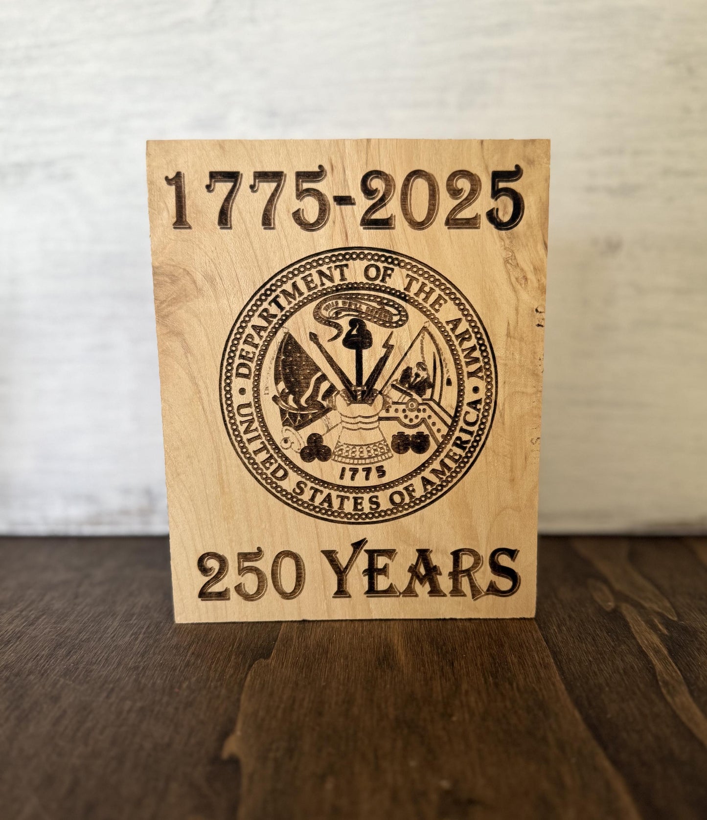 Army 250th Wood Shelf Decor