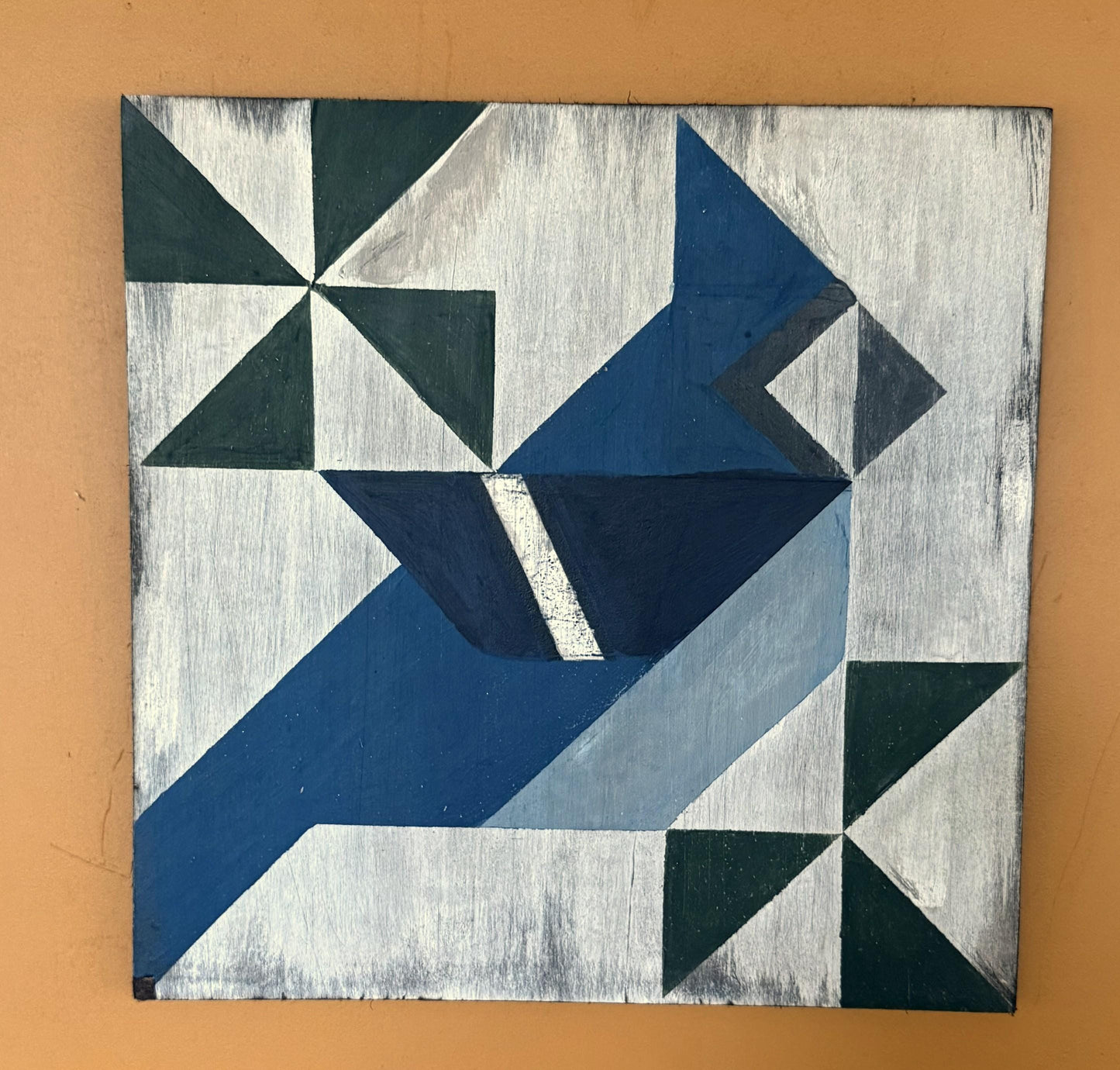 Blue Jay Barn Quilt Wall Art 12 in x 12 in