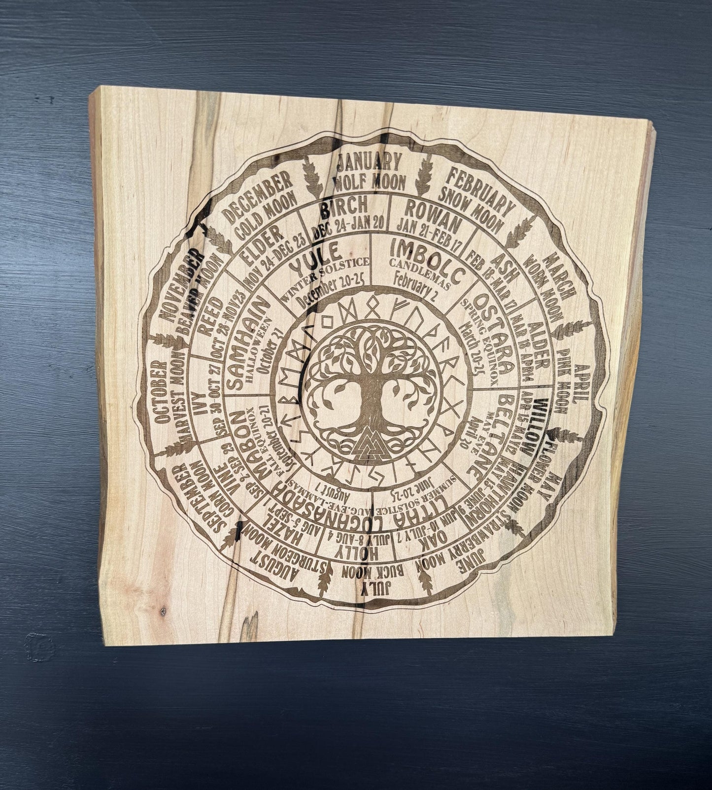Wheel of the Year Wooden Ambrosia Maple Wall Art