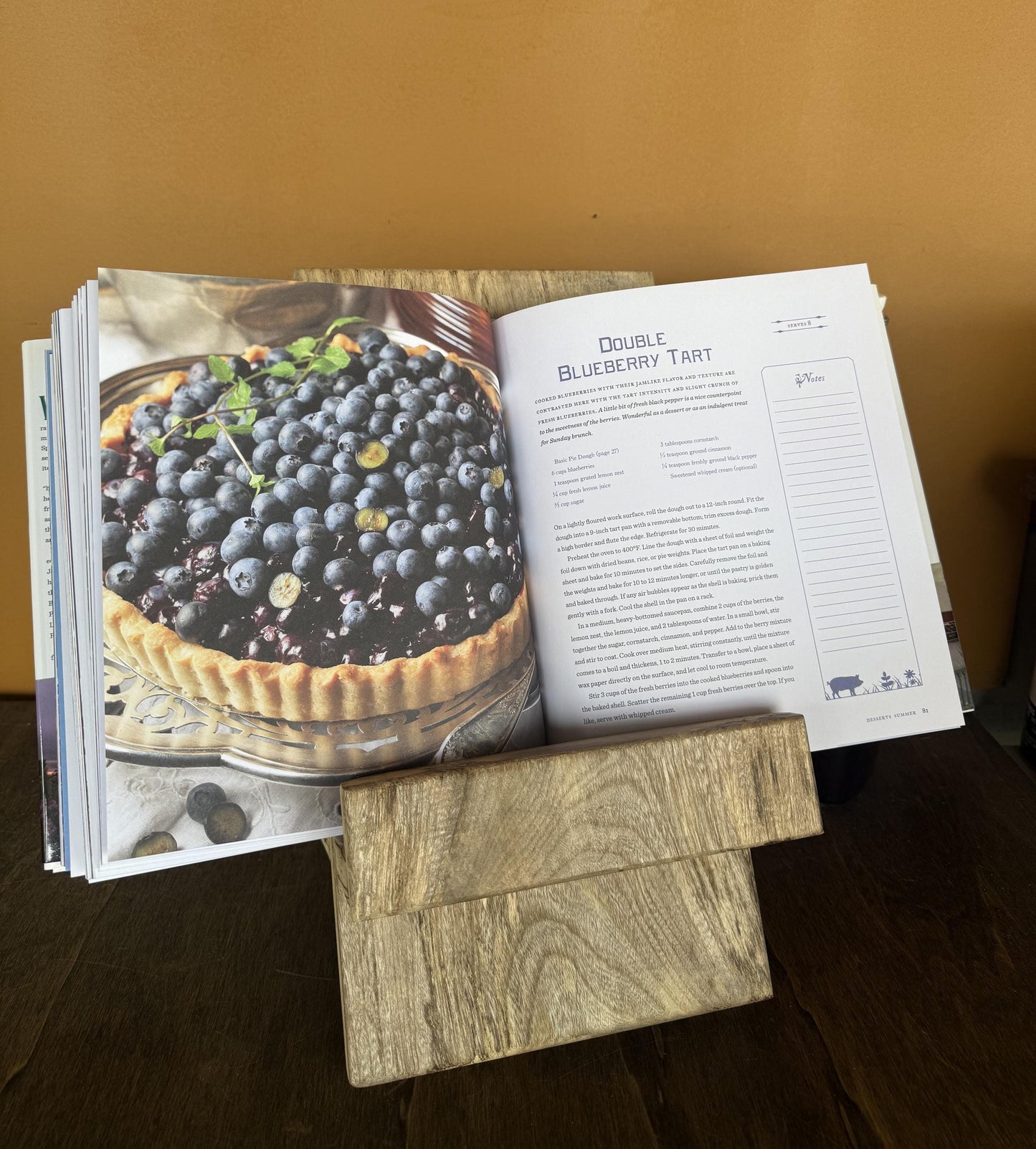 Cookbook Stand and/or iPad Holder with charging slot and foldable (Hackberry)