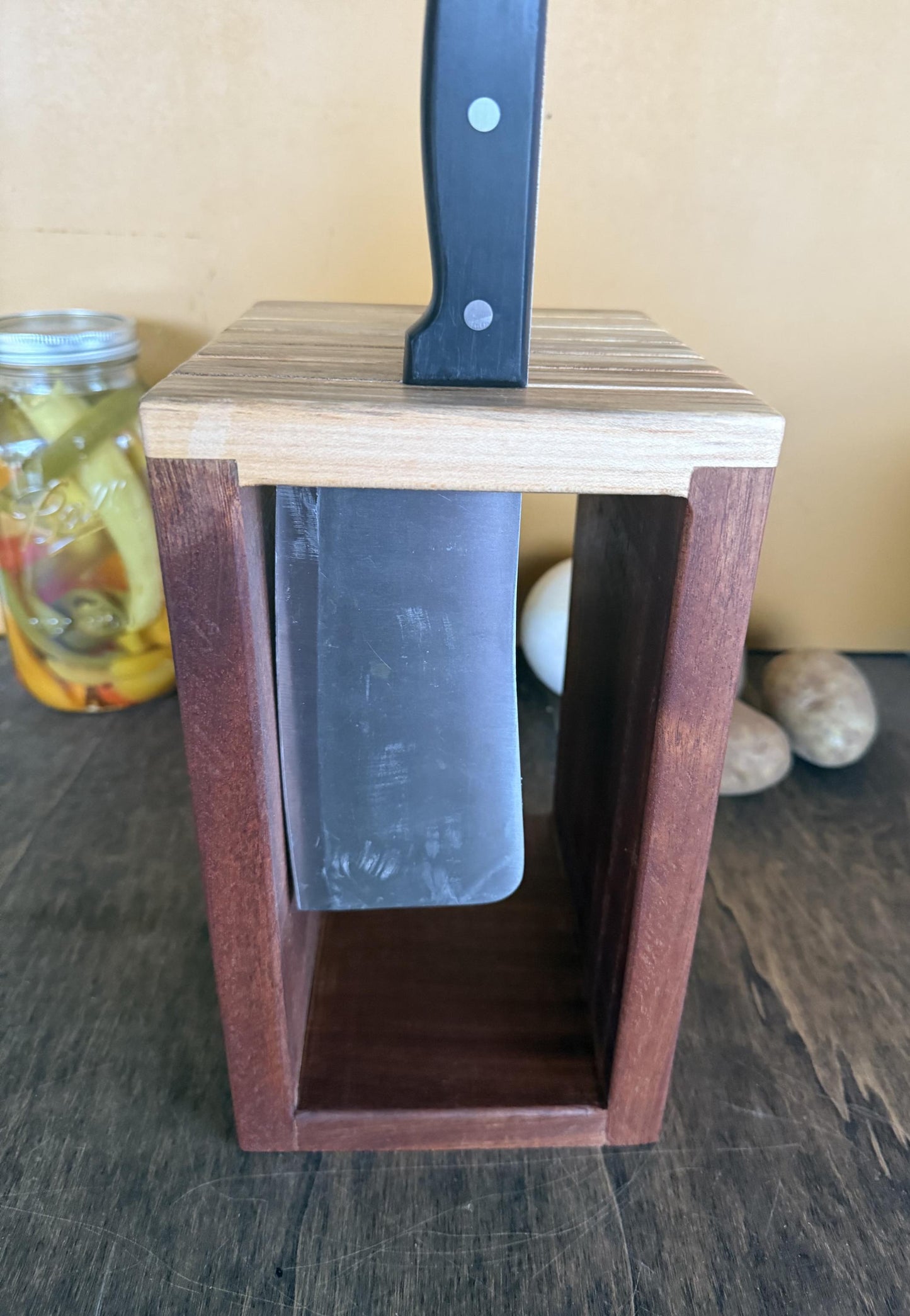 Knife Block - Sapele and Walnut