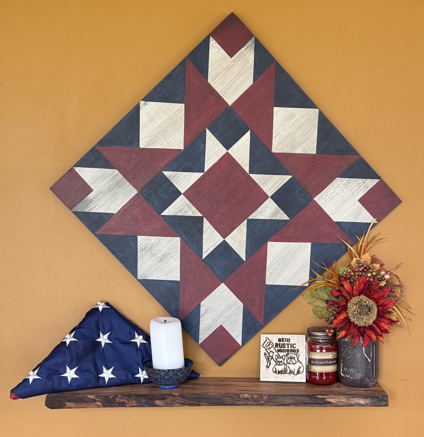 Patriotic Barn Quilt 24 in x 24 in