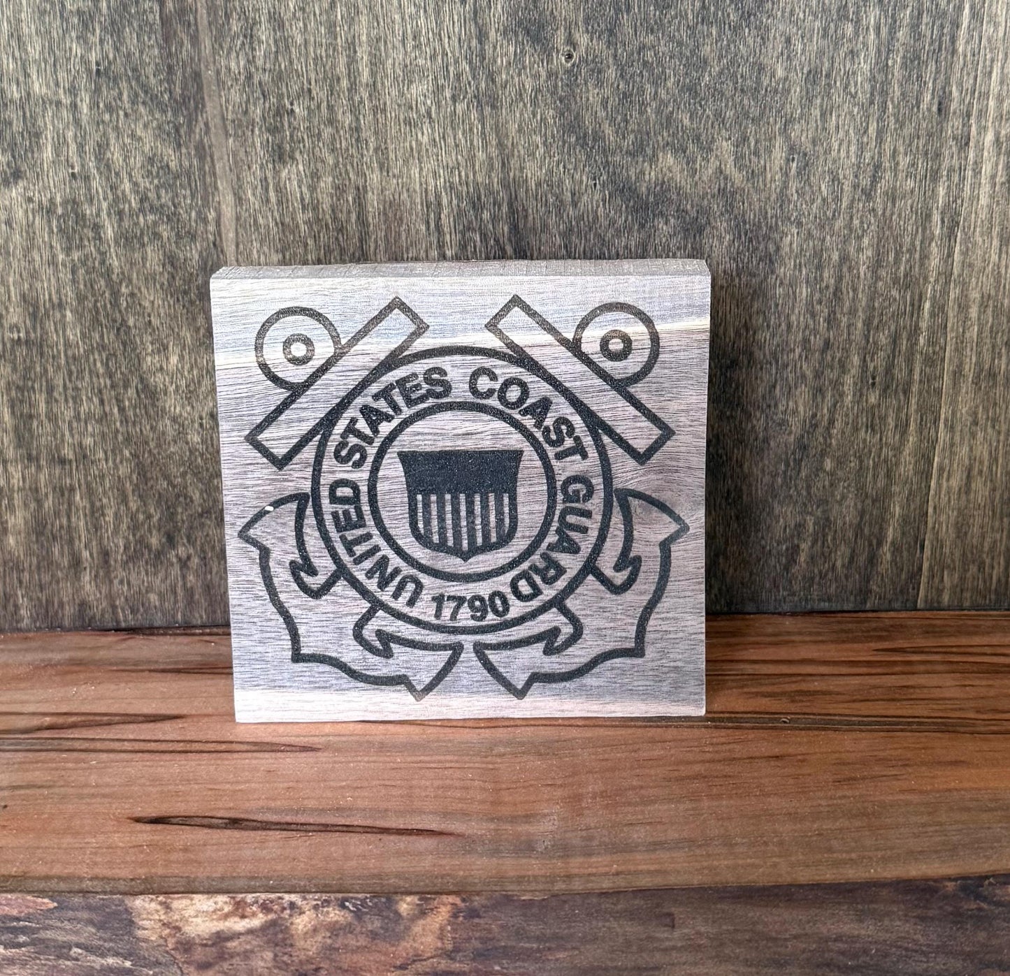 Coast Guard Wood Shelf Decor